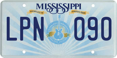 MS license plate LPN090