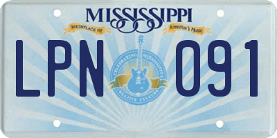 MS license plate LPN091