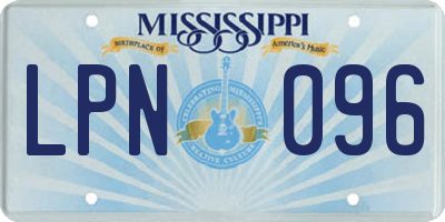 MS license plate LPN096