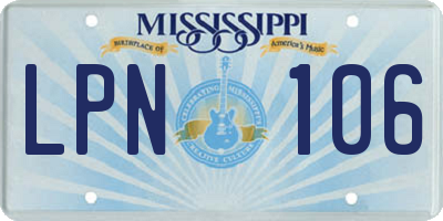MS license plate LPN106