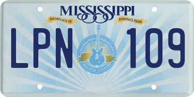 MS license plate LPN109
