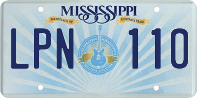 MS license plate LPN110
