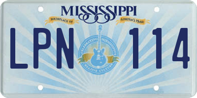 MS license plate LPN114