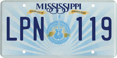 MS license plate LPN119