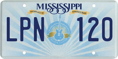 MS license plate LPN120