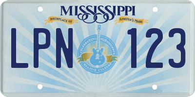 MS license plate LPN123