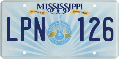 MS license plate LPN126