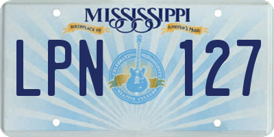 MS license plate LPN127