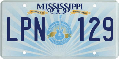 MS license plate LPN129