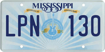 MS license plate LPN130