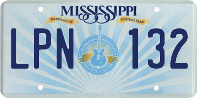 MS license plate LPN132