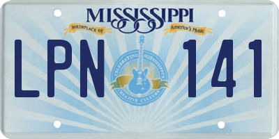 MS license plate LPN141