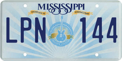 MS license plate LPN144