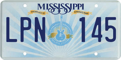 MS license plate LPN145