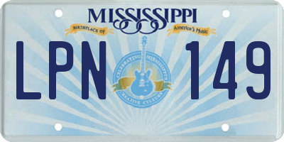 MS license plate LPN149