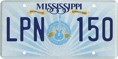 MS license plate LPN150