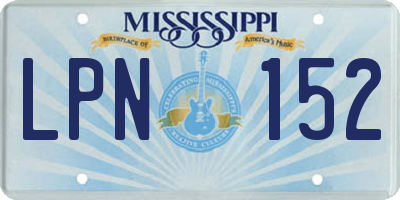 MS license plate LPN152