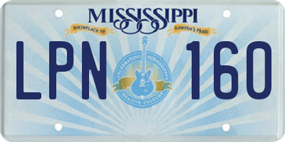 MS license plate LPN160