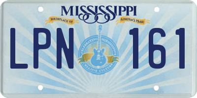 MS license plate LPN161