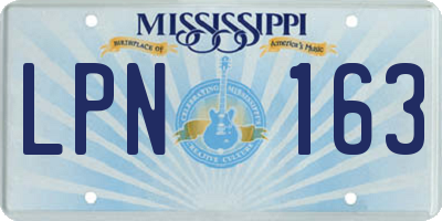 MS license plate LPN163