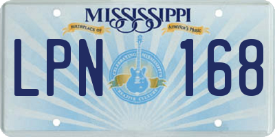 MS license plate LPN168