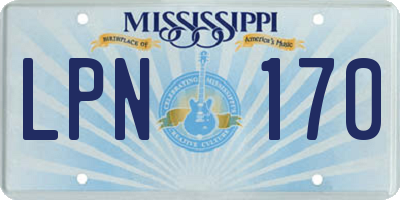 MS license plate LPN170