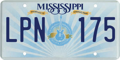 MS license plate LPN175