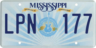 MS license plate LPN177