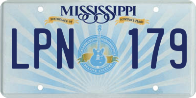 MS license plate LPN179