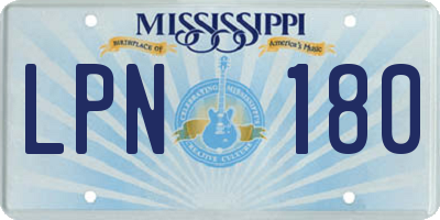 MS license plate LPN180
