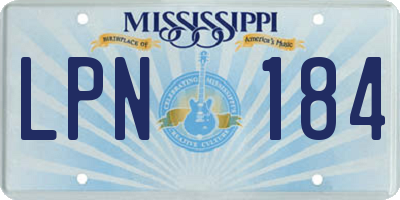 MS license plate LPN184