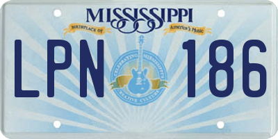 MS license plate LPN186