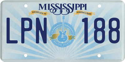 MS license plate LPN188