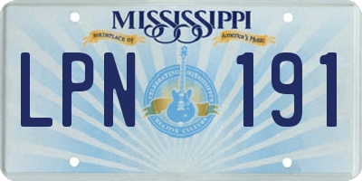MS license plate LPN191