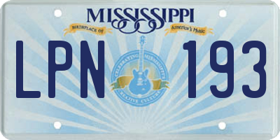 MS license plate LPN193