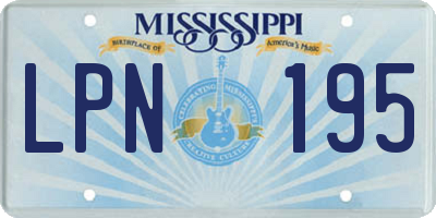 MS license plate LPN195