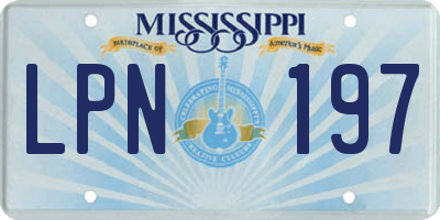 MS license plate LPN197