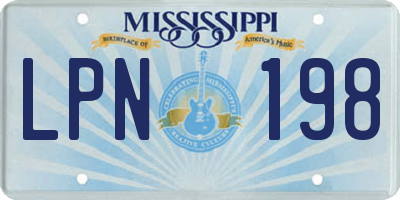 MS license plate LPN198