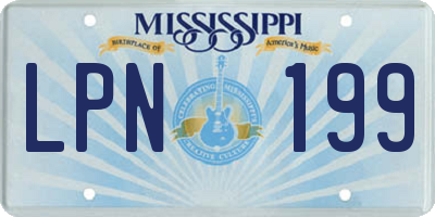 MS license plate LPN199