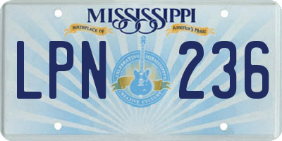 MS license plate LPN236