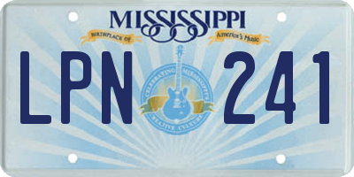 MS license plate LPN241