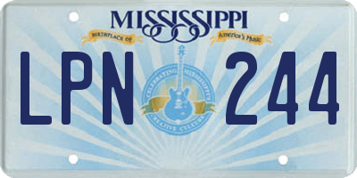 MS license plate LPN244