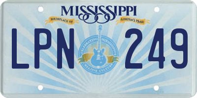 MS license plate LPN249