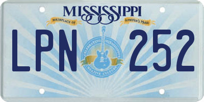 MS license plate LPN252