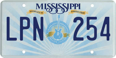 MS license plate LPN254