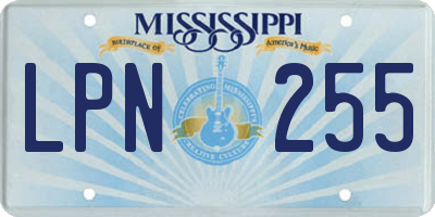 MS license plate LPN255