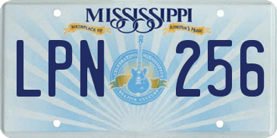 MS license plate LPN256