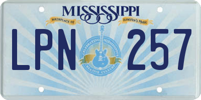 MS license plate LPN257