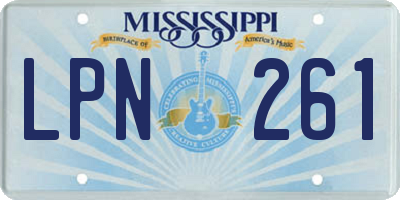 MS license plate LPN261