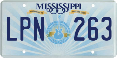 MS license plate LPN263